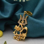 Gold Plated Mahadev Damru Pendant with Chain