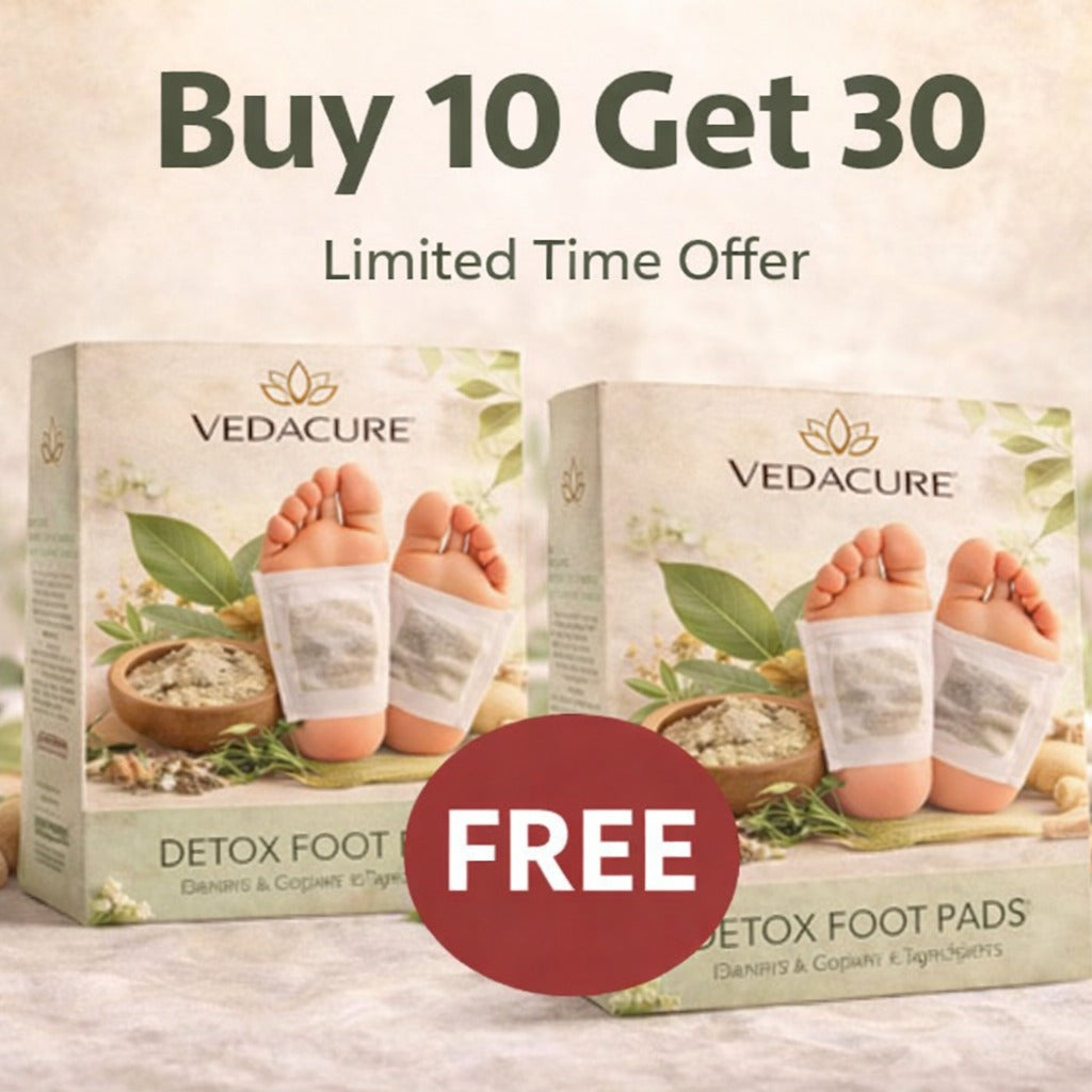 Ayurvedic 100% Herbal & Gentle Ingredient Foot Patches [(Buy 10 Get 20 Free (Pack of 30)]